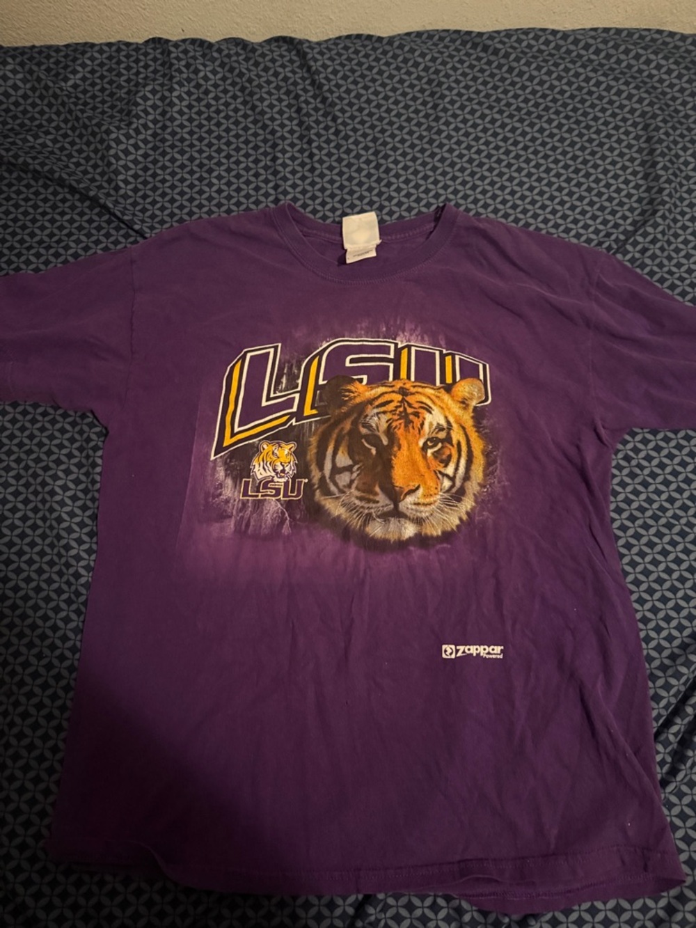 NCAA Purple Crewneck T-Shirt with Blue Logo Tag